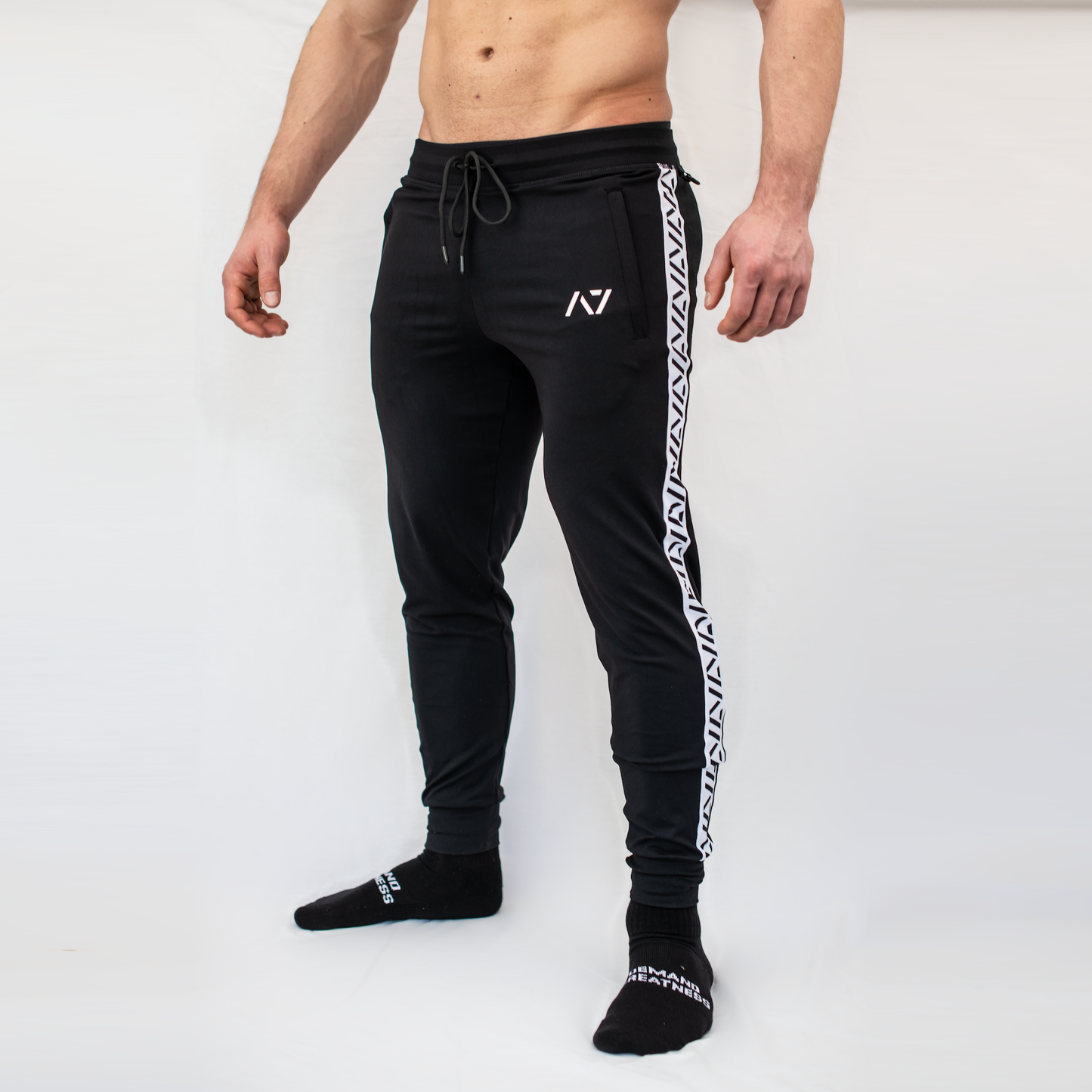 Defy Joggers White Stripe Unisex A7 UK Shipping to Europe