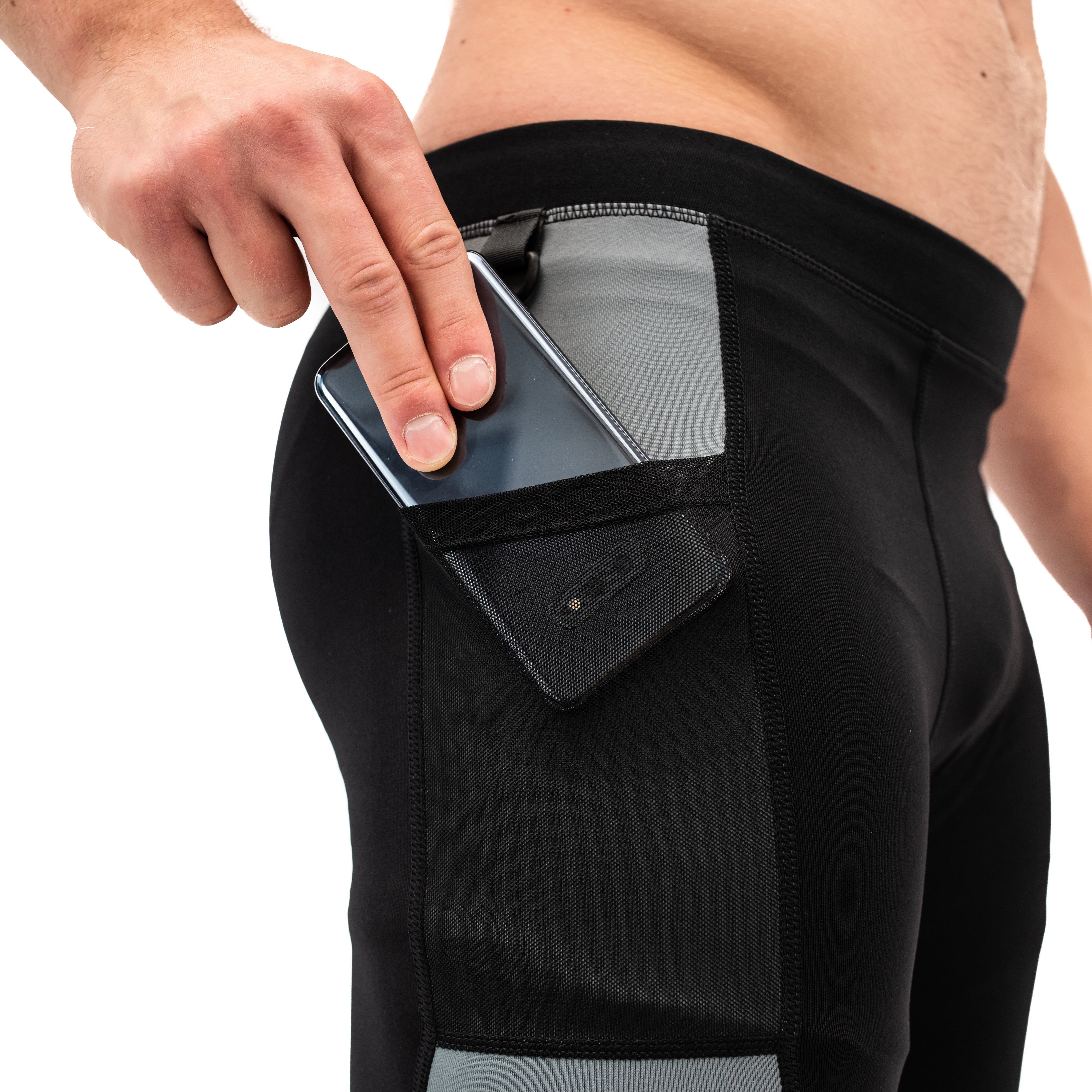 OX Men's Black Gym Compression Pants - Stealth