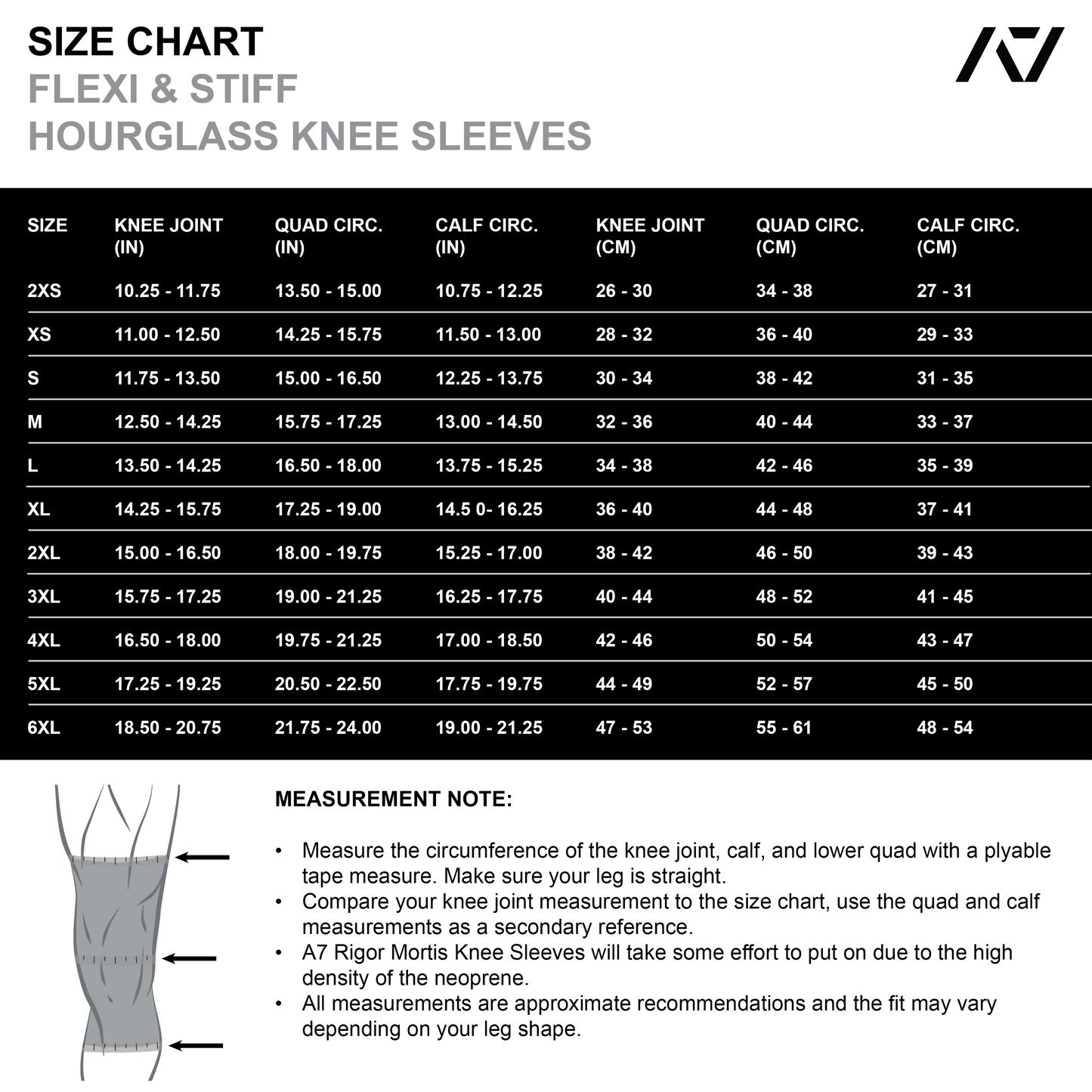 Flexi Hourglass Knee Sleeves - IPF Approved - Stealth