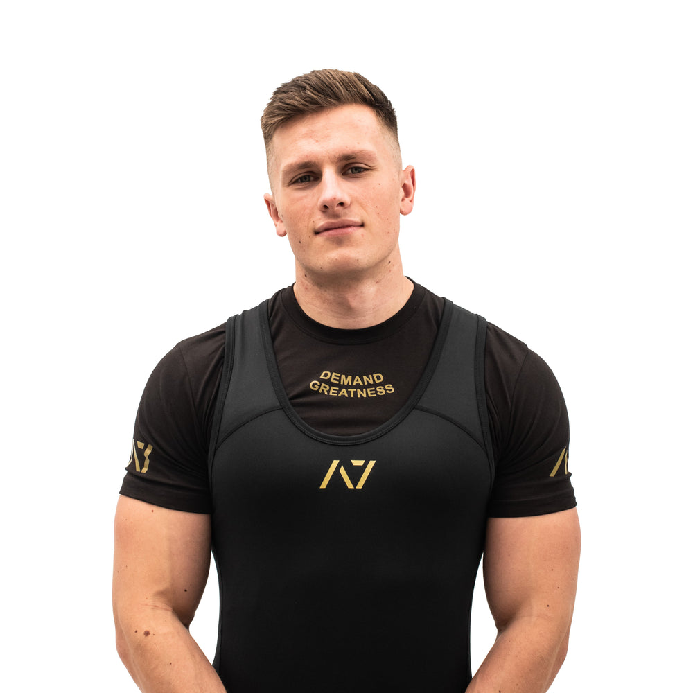 
                      
                        A7 IPF Approved Powerlifting Singlet is designed exclusively for powerlifting. It is very comfortable to wear and feels soft on bare skin. A7 Powerlifting Singlet is made from breathable fabric and provides compression during your lifts. The perfect piece of IPF Approved Kit! A7 UK shipping to UK and Europe.
                      
                    
